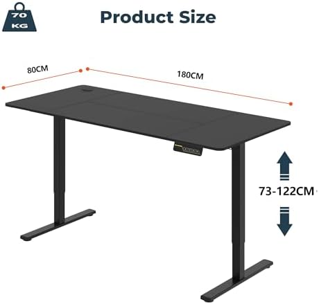 SANODESK QS Escritorio Elevable Eléctrico para Oficina y Hogar - Negro