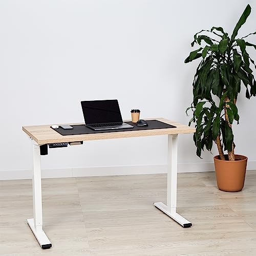  **Elevable Ergonómico | Roble 120x60 cm | Patas Negras | Ajustable 71-121 cm | Mesita de Trabajo | Standing Desk**
| **