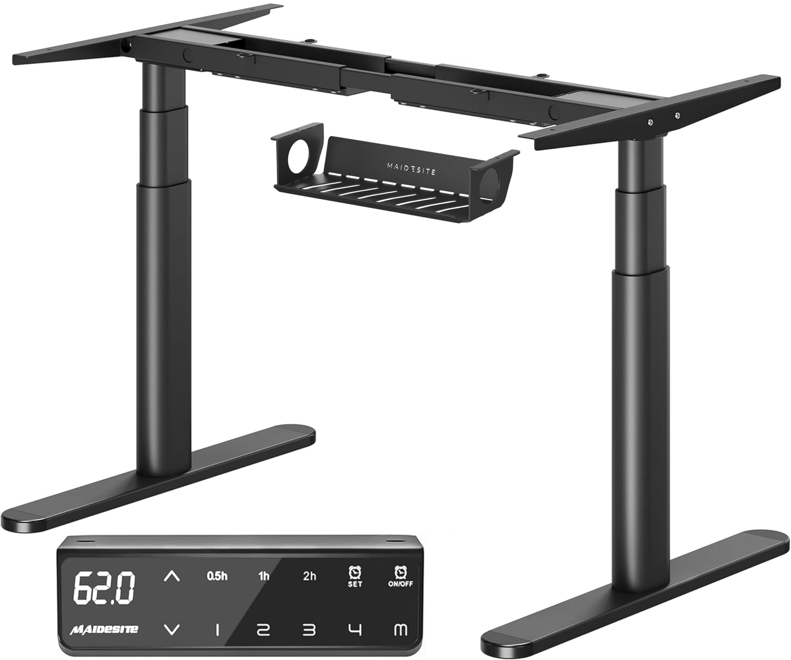 MAIDeSITe TH2 Pro Plus - Altavoltaje de escritorio ajustable, doble motor, oficina, 62-125 cm, 4 memorias de teclado, di