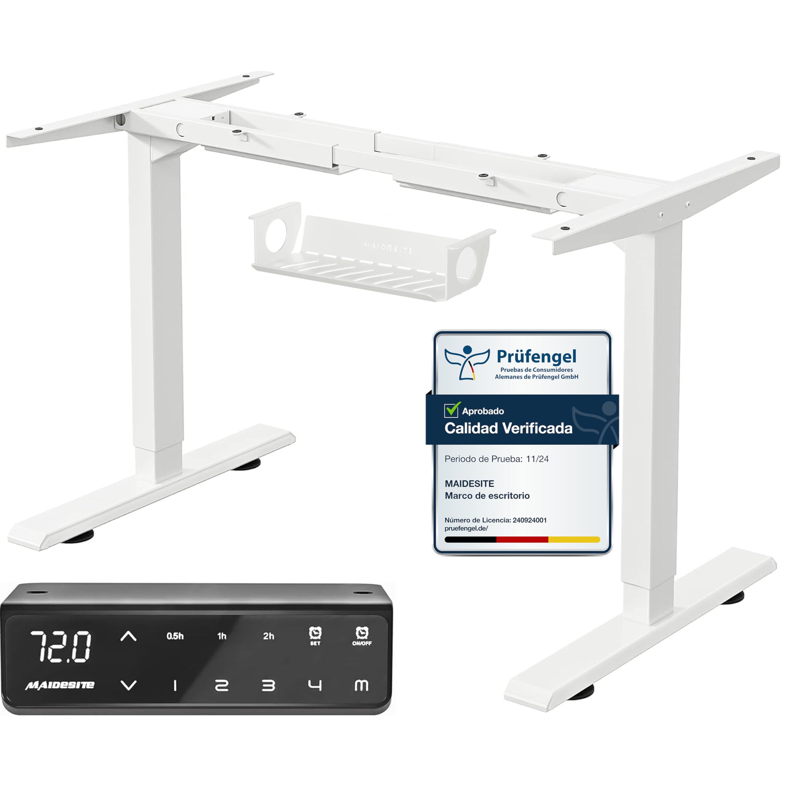 MEDESK Mesa de pie eléctrica Ajustable en Altura 2 Patas Elevadoras con Motor Dual(Blanco)
MEDESK Mesa de pie eléctrica